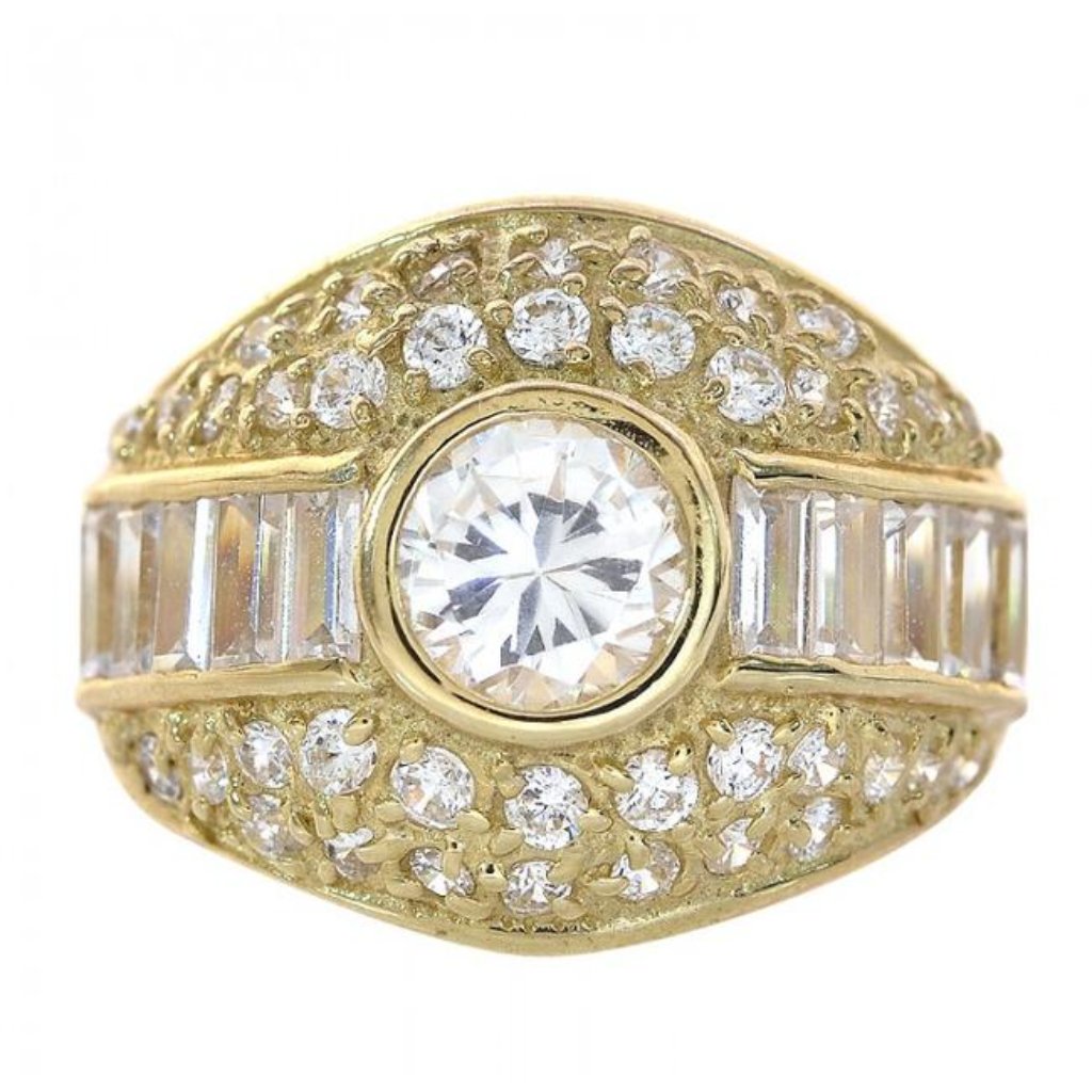 300 Carat Cubic Zirconia 14k Yellow Gold Ring 742$